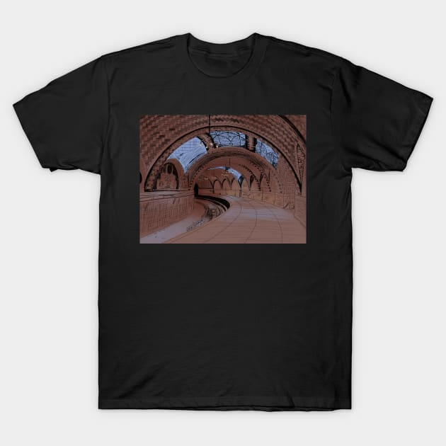 Abandoned NY City Hall Subway Station Illustration T-Shirt by H. R. Sinclair